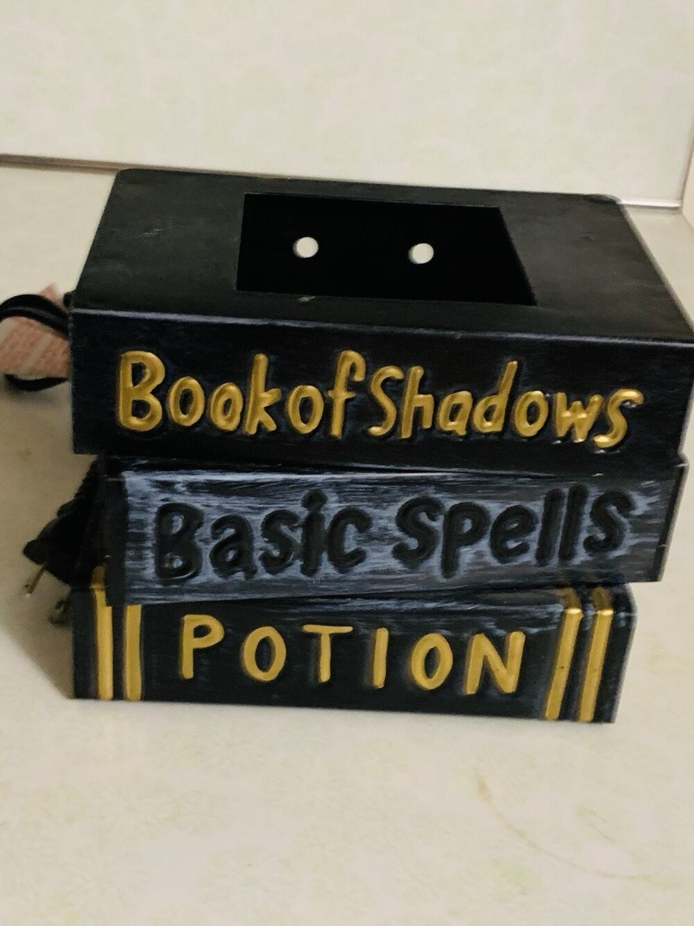 Scentsy Book of Shadows Electric Lighted Wax Warmer, Black/Beige Gothic No Tray
